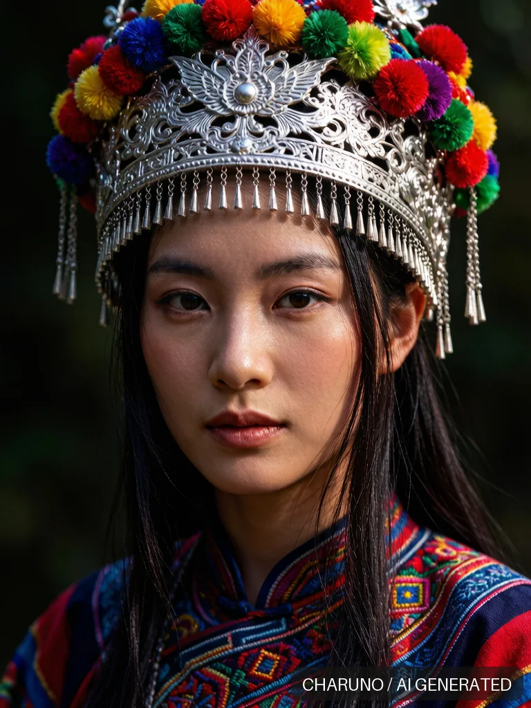 瑶族头饰 · 图库，第 5 张生成图片