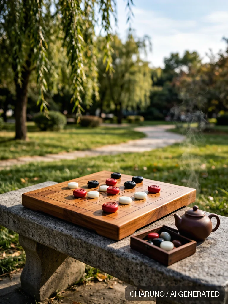 公园下棋 · 图库，第 3 张生成图片