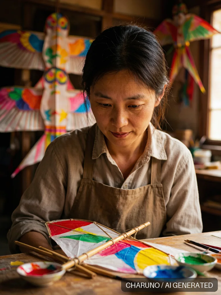 潍坊风筝女艺人 · 图库，第 3 张生成图片