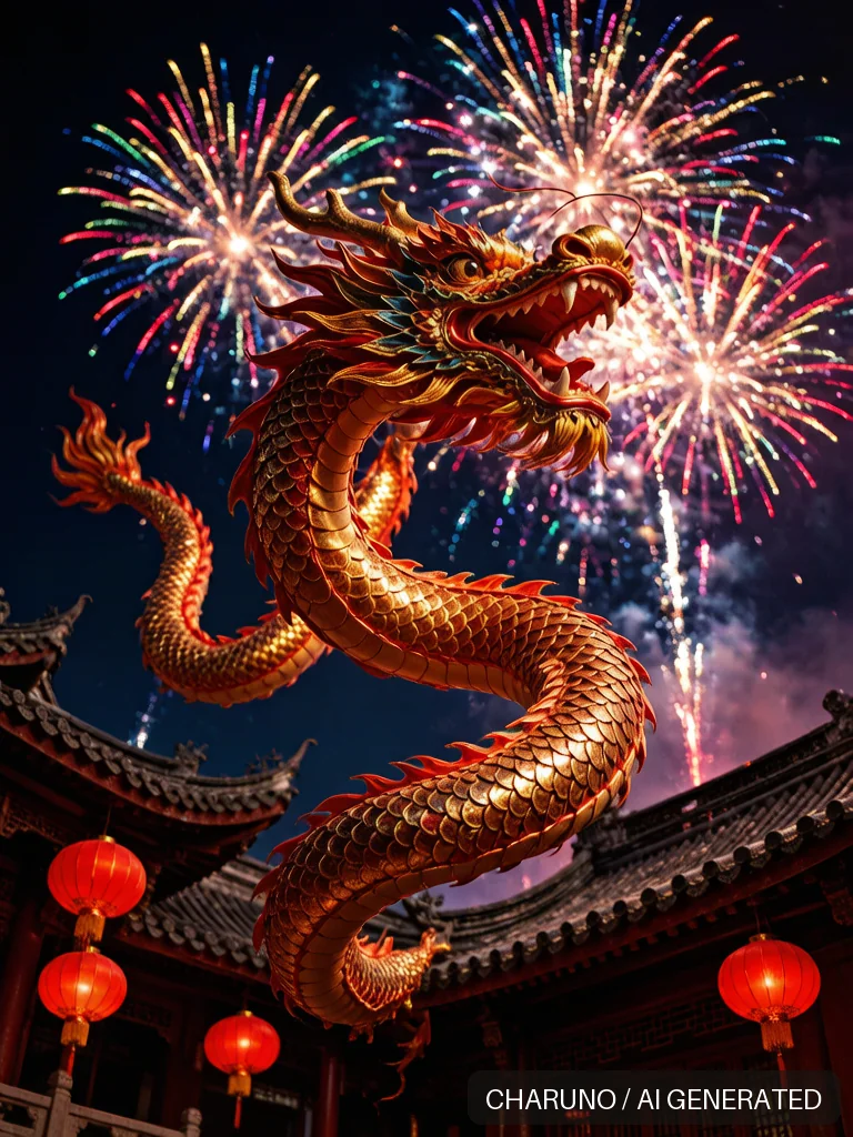 民俗舞龙 · 图库，第 6 张生成图片