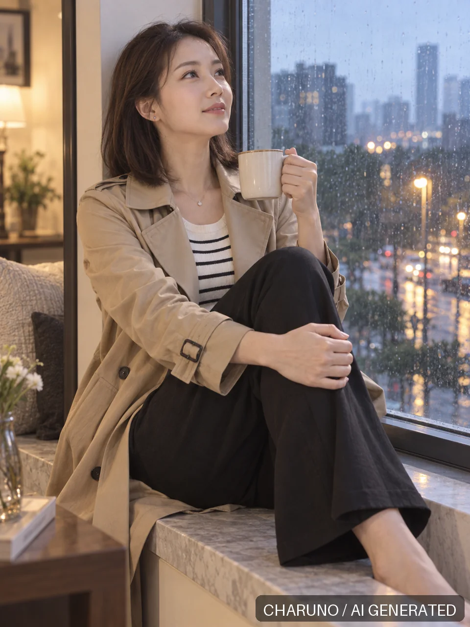 温婉·八种穿搭生活写真·动作修正版，第 7 张生成图片