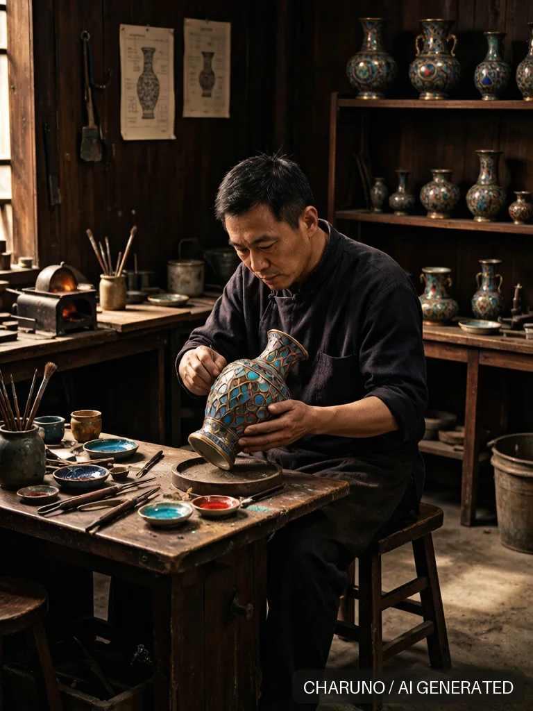 景泰蓝匠人 · 图库,第 8 张生成图片