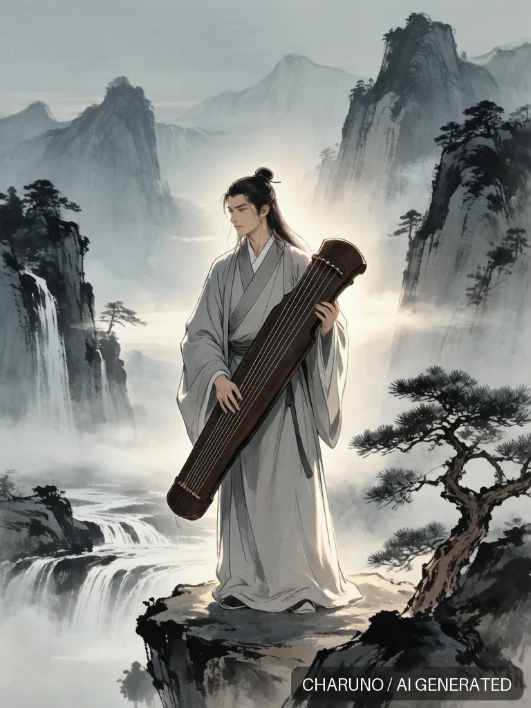 古琴乐师 · 图库，第 6 张生成图片