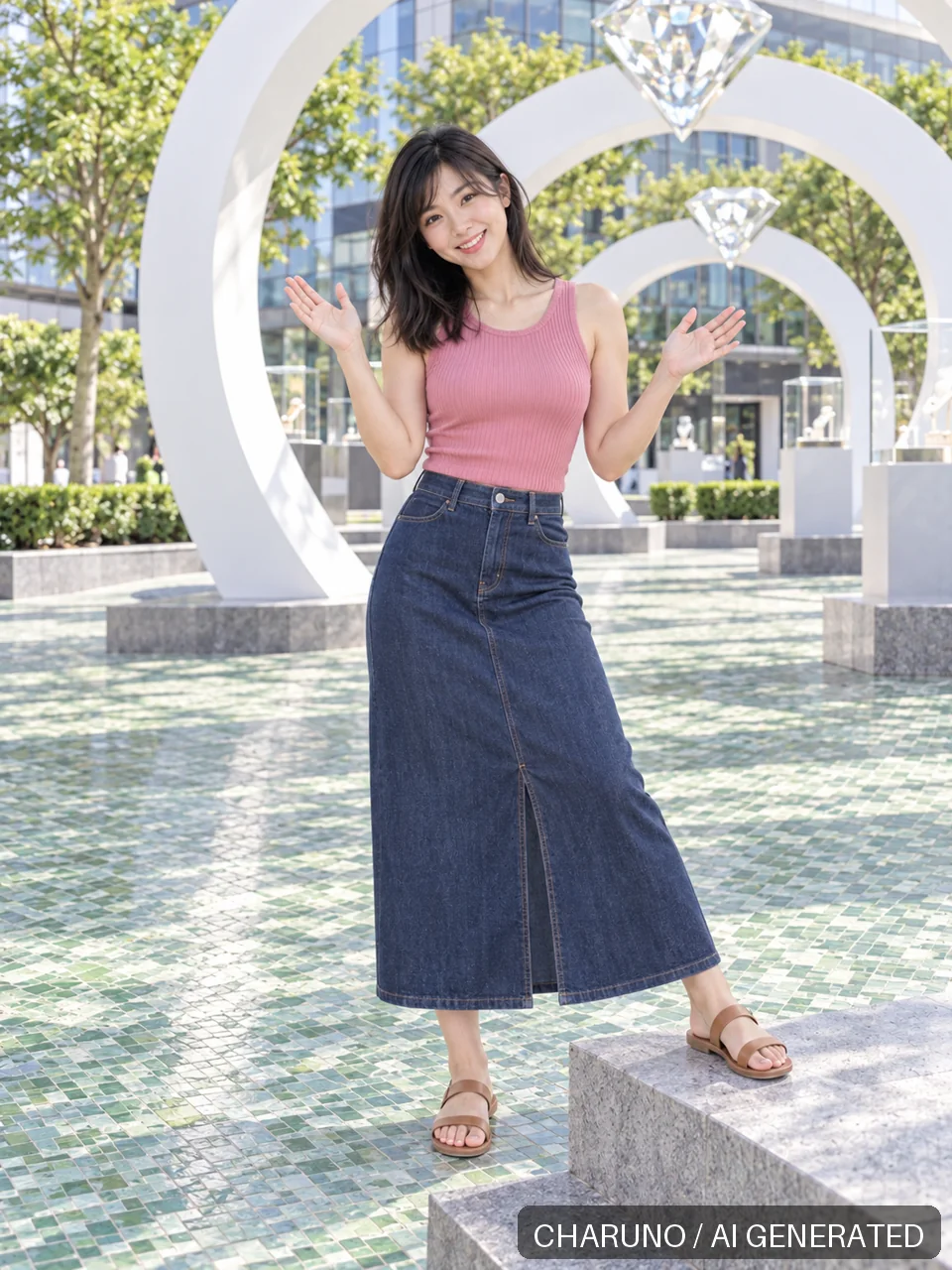 姚杏·都市露肩·晴夏八景，第 4 张生成图片