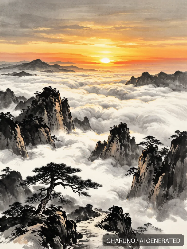 黄山云海 · 图库，第 5 张生成图片