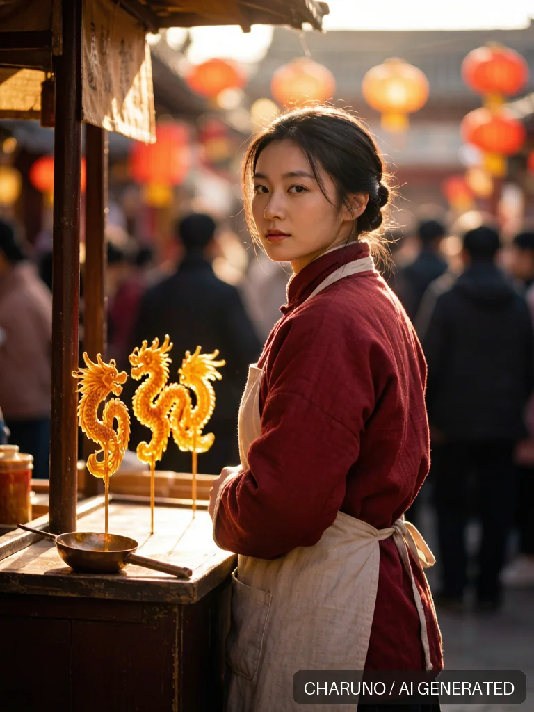 糖画女艺人 · 图库，第 4 张生成图片