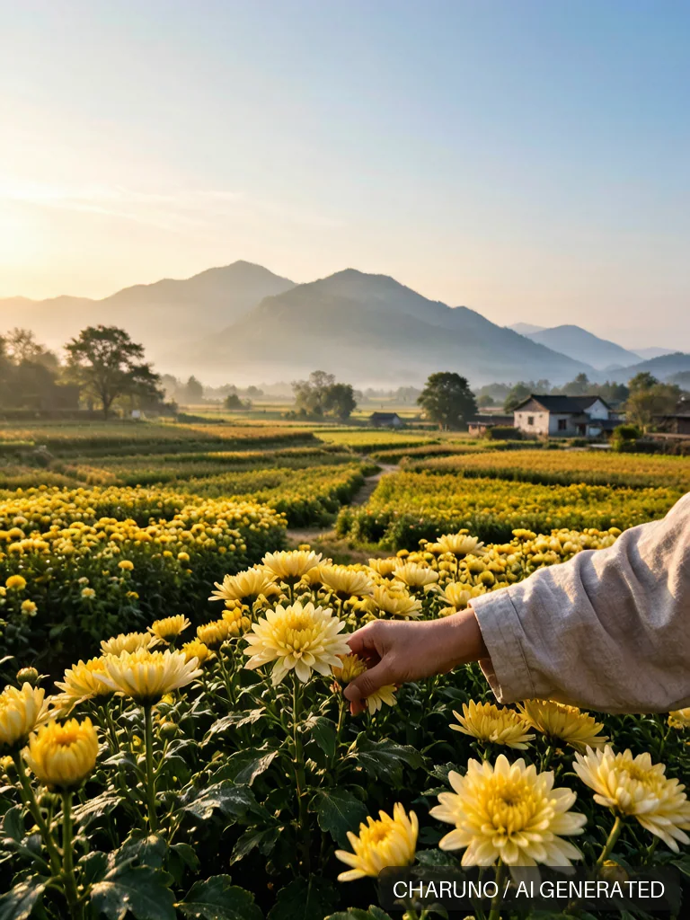 采菊东篱下 · 图库，第 8 张生成图片