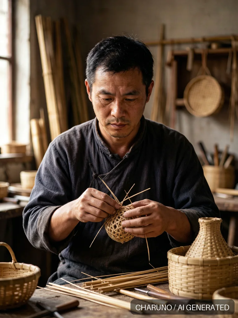 竹编匠人 · 图库,第 7 张生成图片