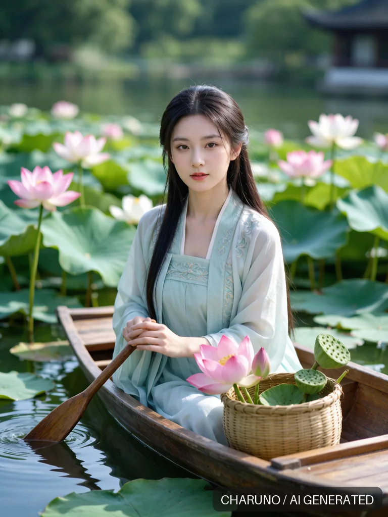 采莲少女 · 图库,第 2 张生成图片