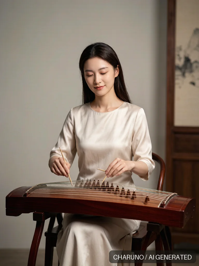 扬琴乐师 · 图库，第 3 张生成图片