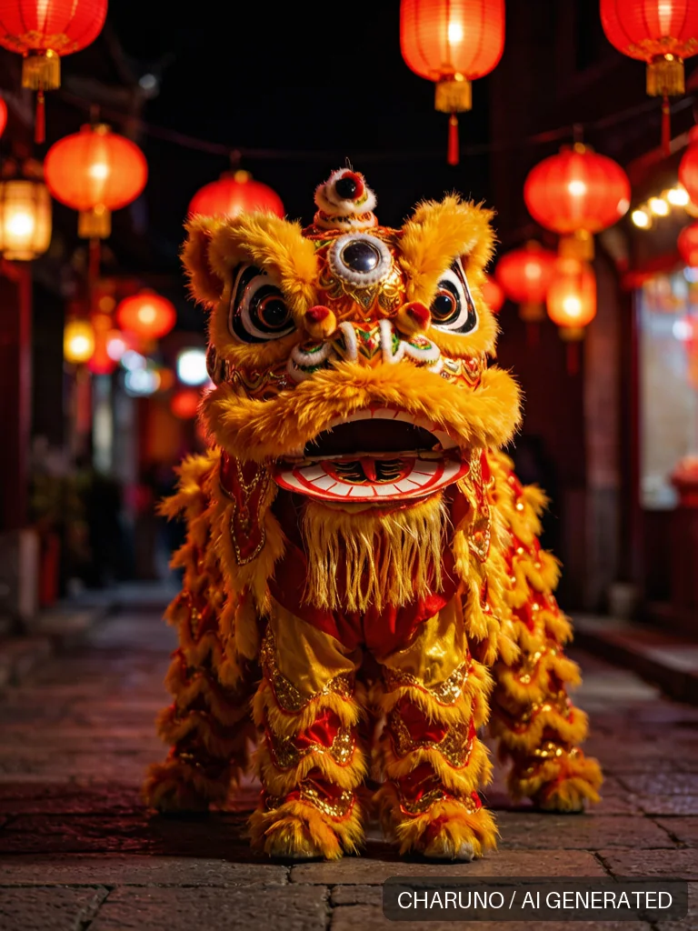 民俗舞狮 · 图库,第 4 张生成图片