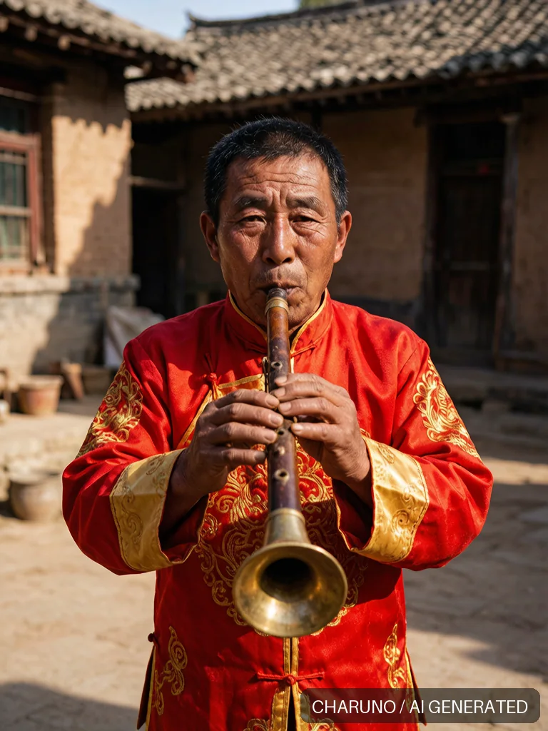 唢呐艺人 · 图库，第 5 张生成图片