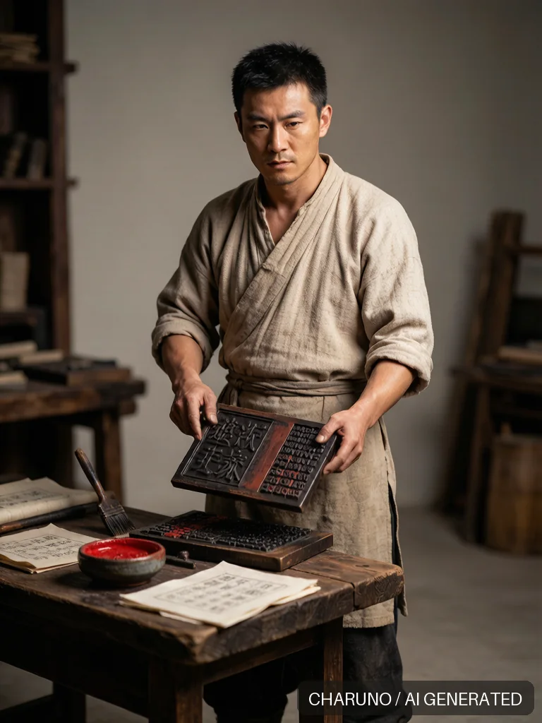 古代印刷匠 · 图库,第 1 张生成图片