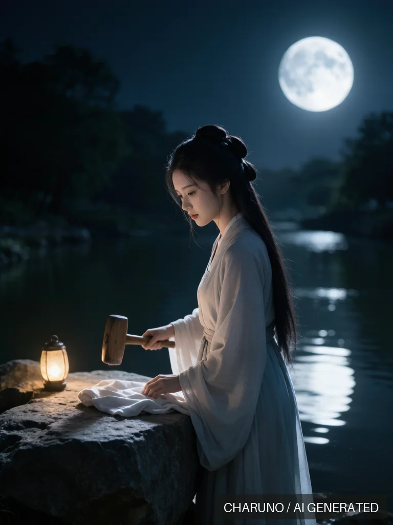 捣衣女子 · 图库，第 6 张生成图片