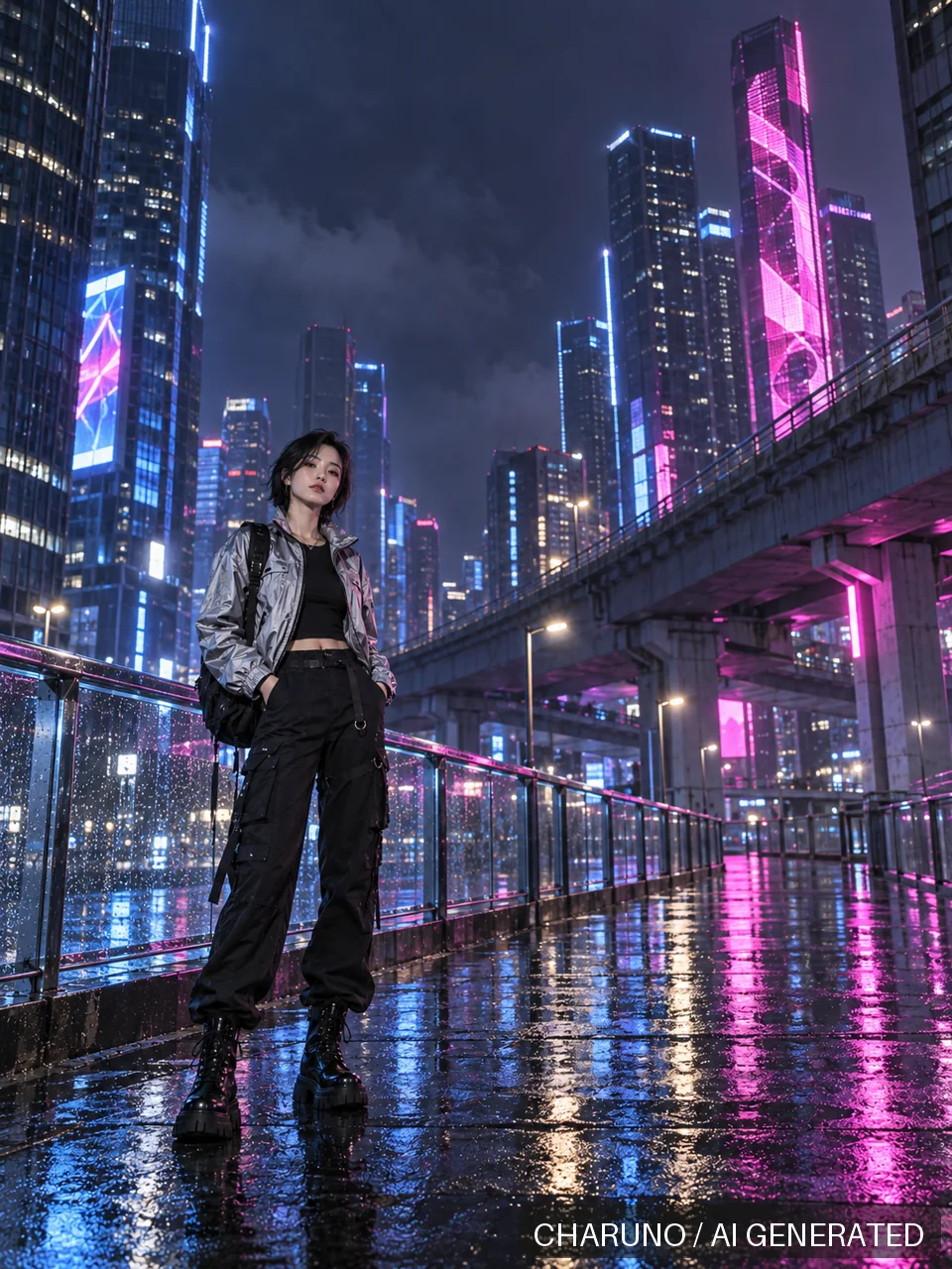 青春多面·霓虹夜景，第 5 张生成图片
