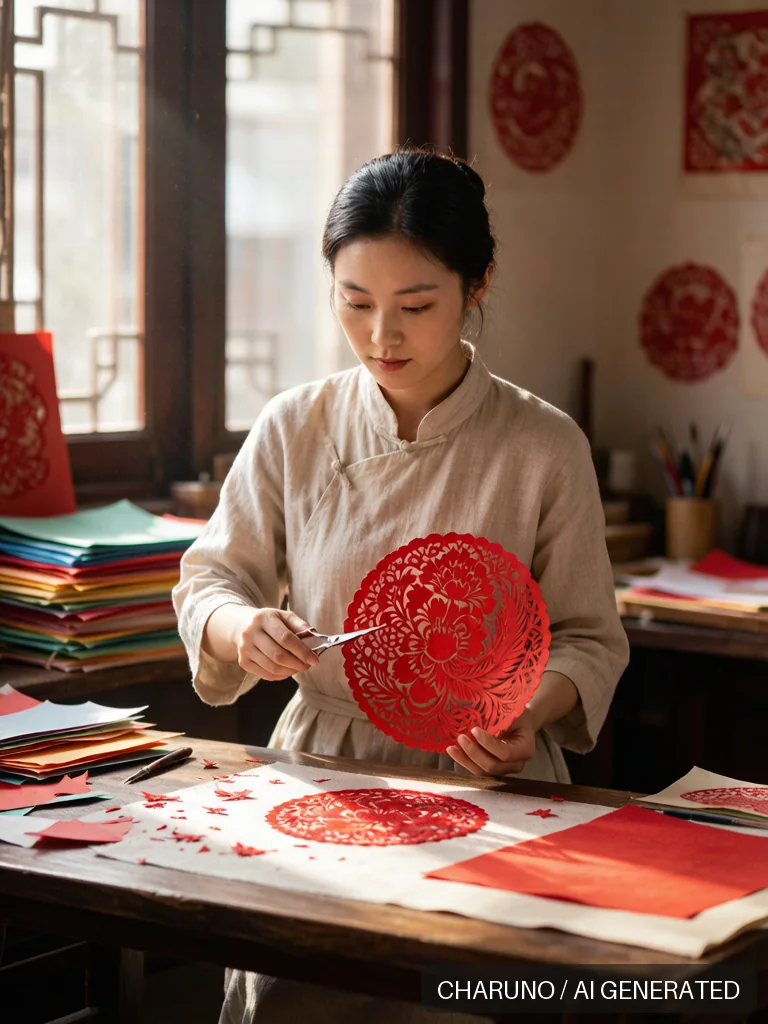 剪纸艺人 · 图库，第 8 张生成图片