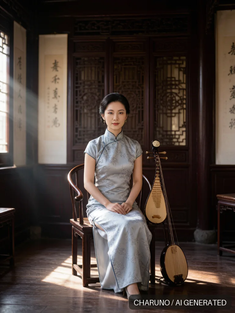 评弹女艺人 · 图库，第 6 张生成图片