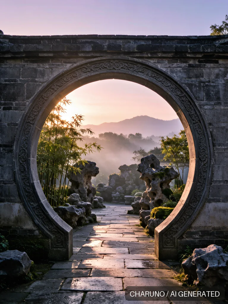 月洞门 · 图库，第 6 张生成图片