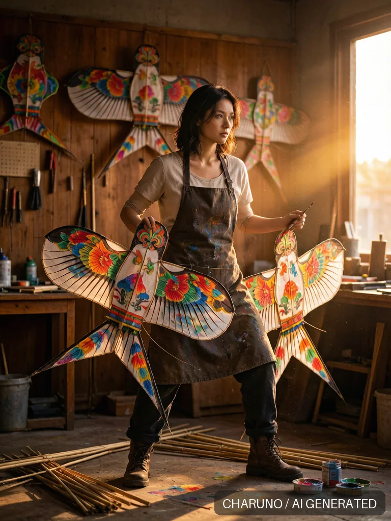 潍坊风筝女艺人 · 图库，第 8 张生成图片