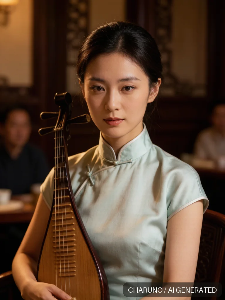 评弹女艺人 · 图库，第 3 张生成图片