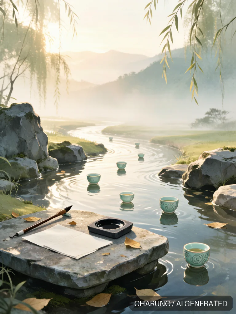 曲水流觞 · 图库，第 6 张生成图片