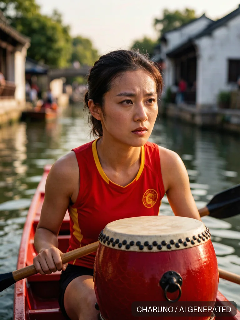 女龙舟划手 · 图库，第 3 张生成图片