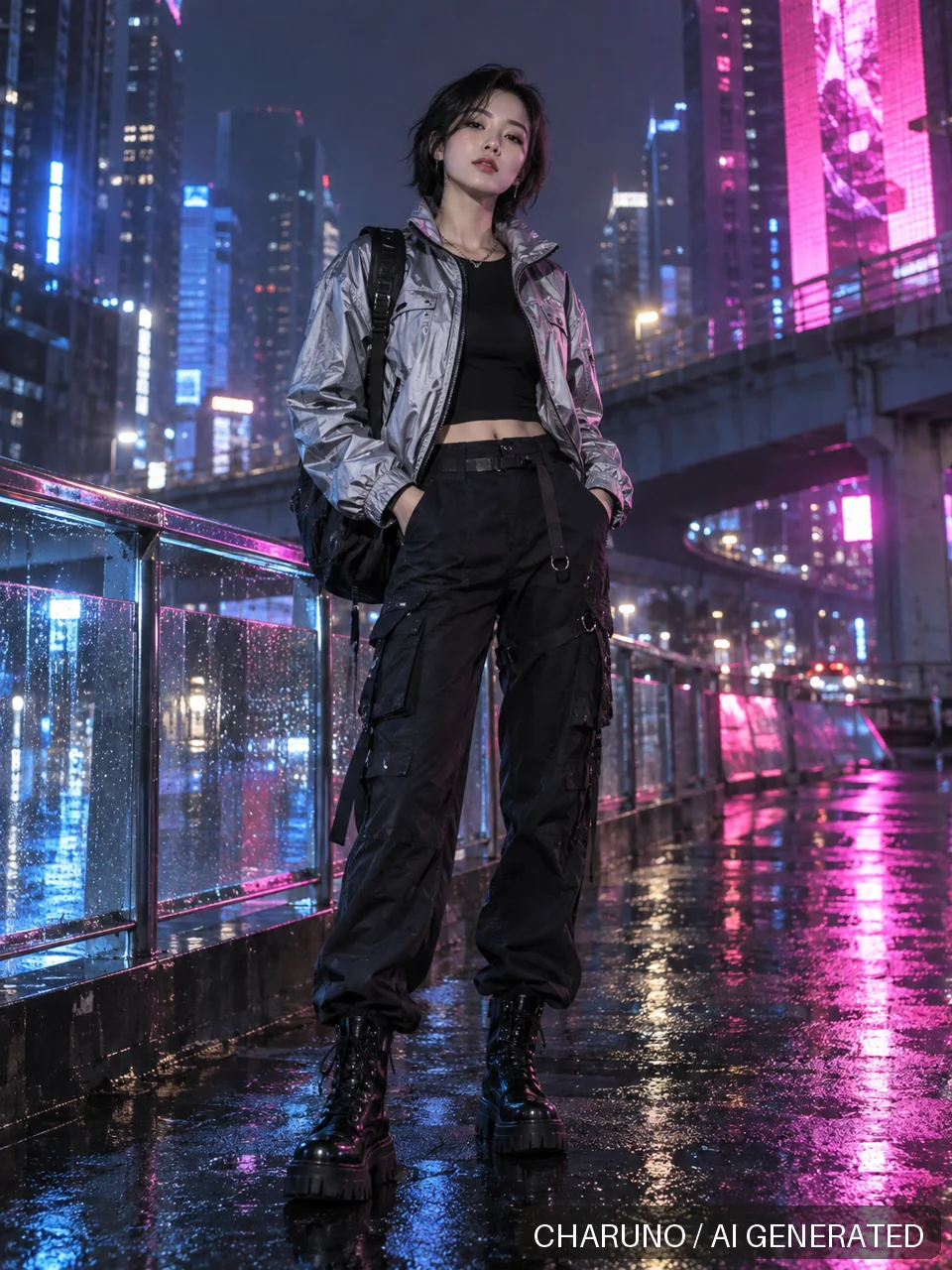 青春多面·霓虹夜景，第 1 张生成图片
