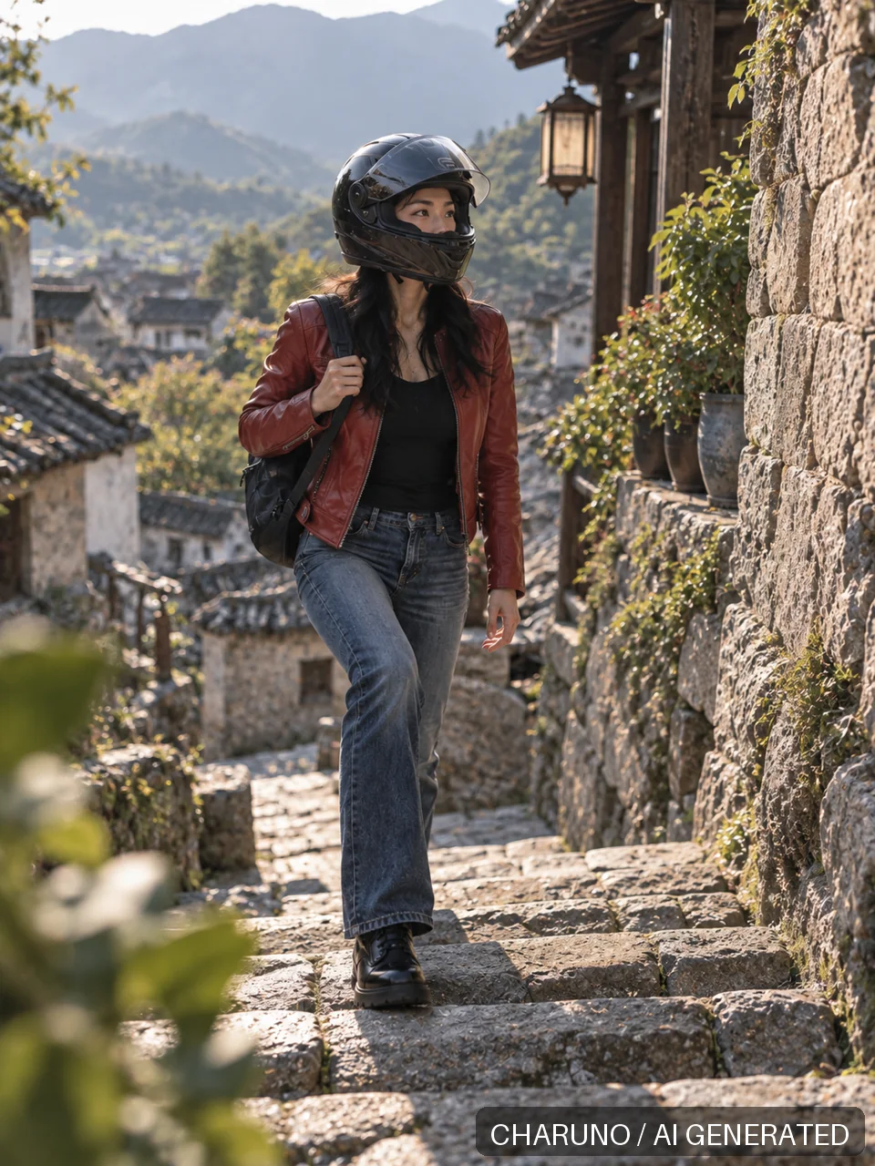 多场景新写真·摩托旅行轻熟风，第 6 张生成图片