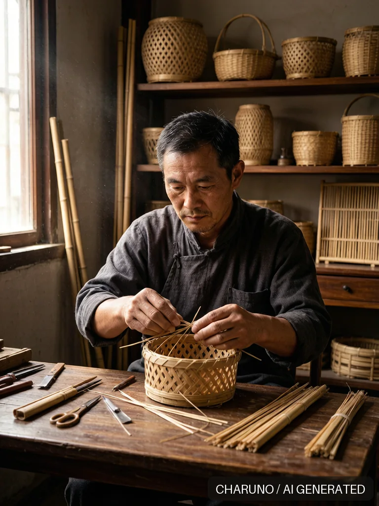 竹编匠人 · 图库,第 3 张生成图片