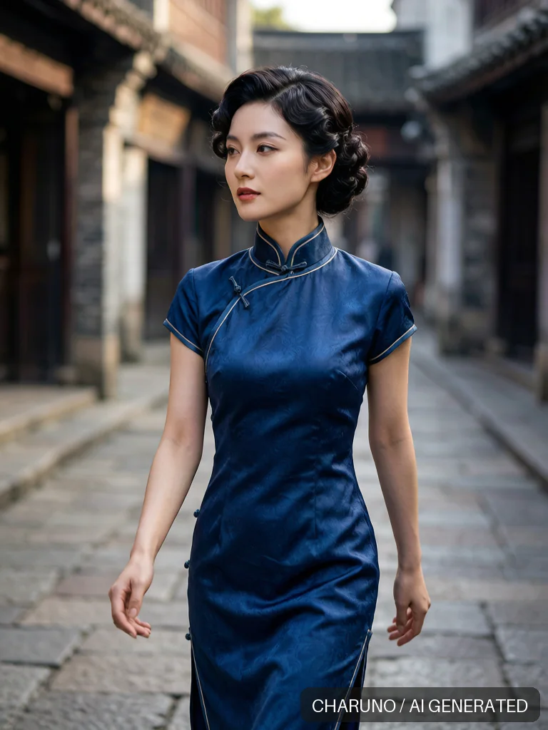 民国旗袍女郎 · 图库，第 4 张生成图片