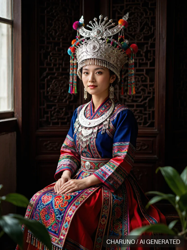 瑶族头饰 · 图库，第 3 张生成图片