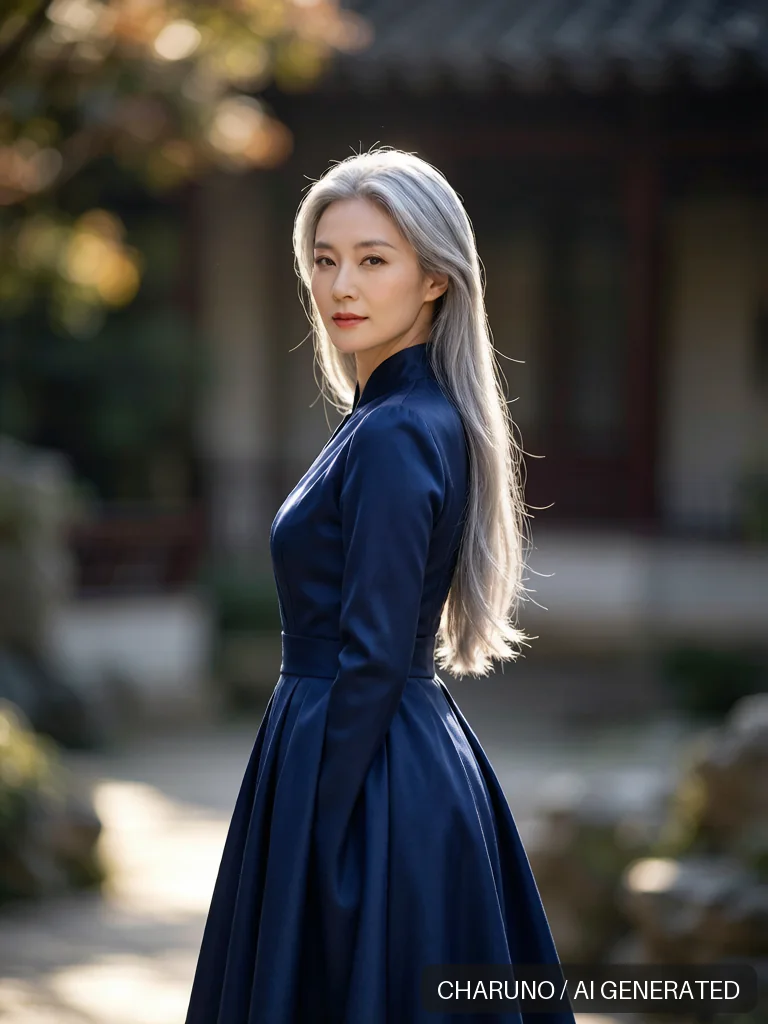 优雅银发女性 · 图库，第 6 张生成图片