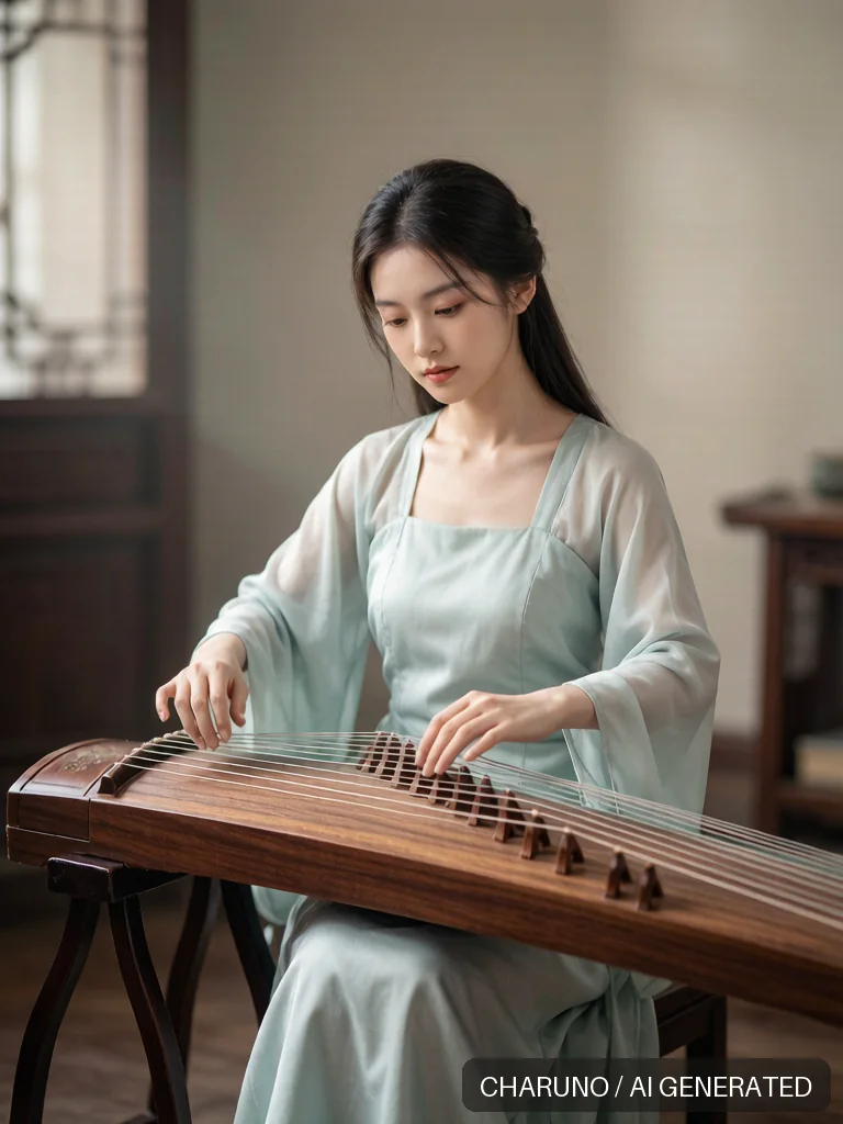 古筝乐师 · 图库，第 3 张生成图片
