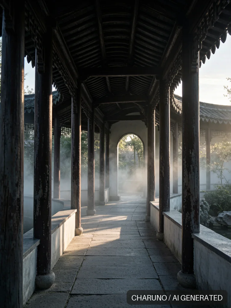 园林回廊 · 图库,第 6 张生成图片