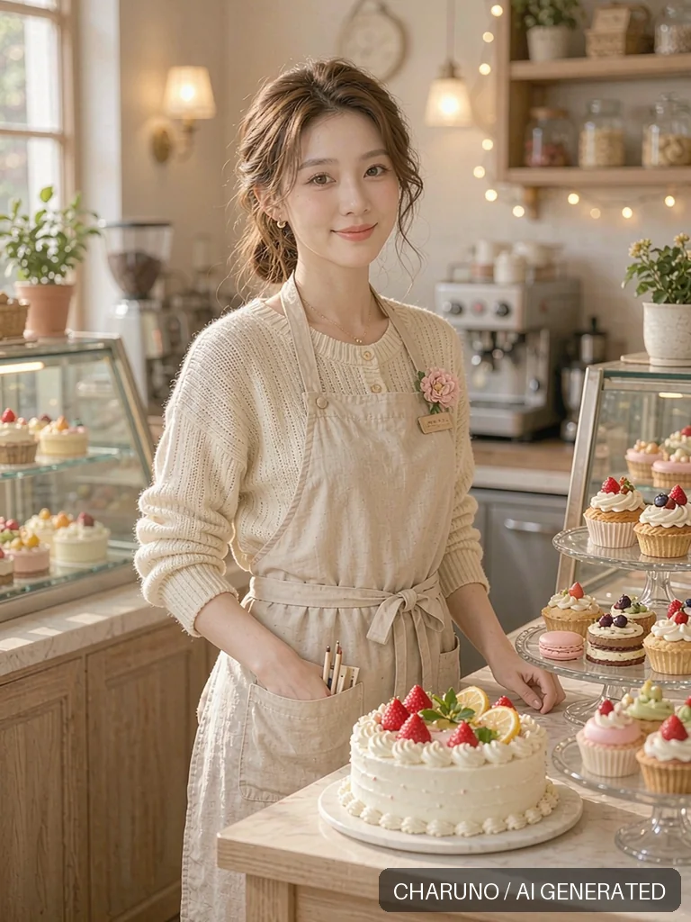甜品店女店主 · 图库，第 2 张生成图片