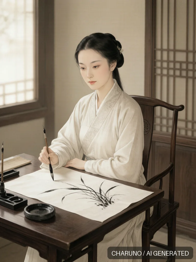 管道升墨兰 · 图库，第 3 张生成图片
