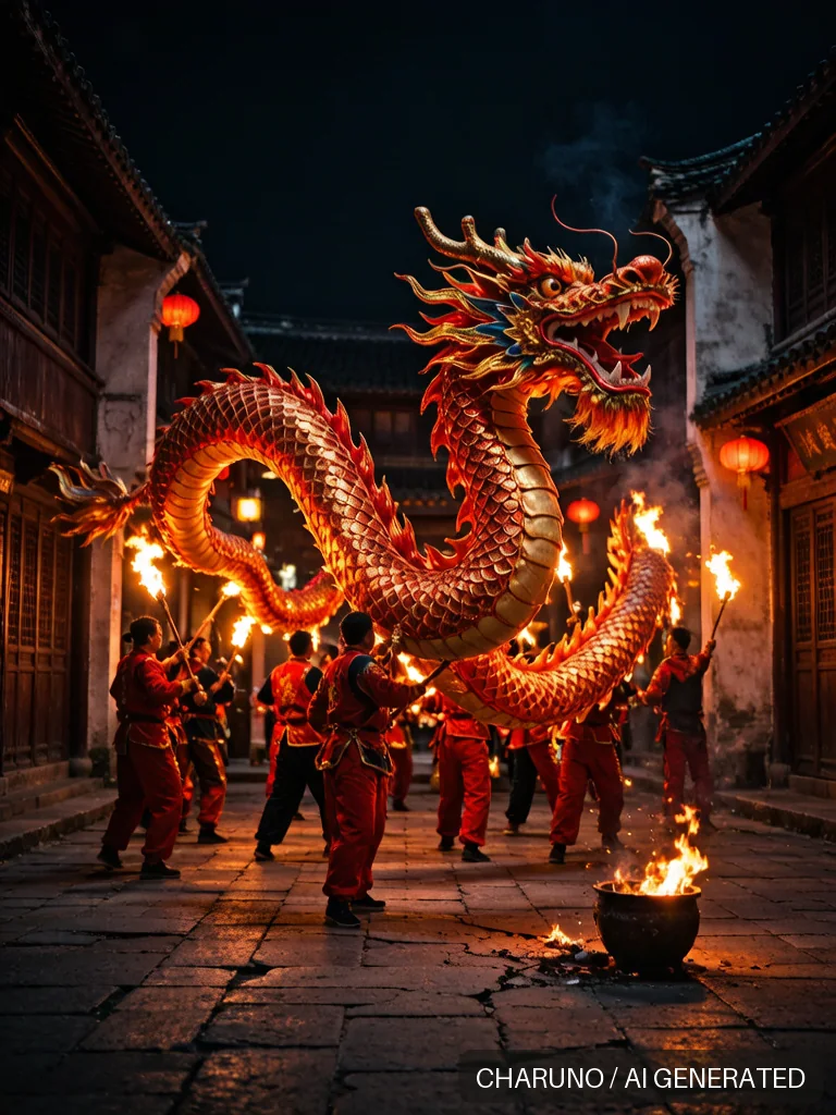 民俗舞龙 · 图库，第 7 张生成图片