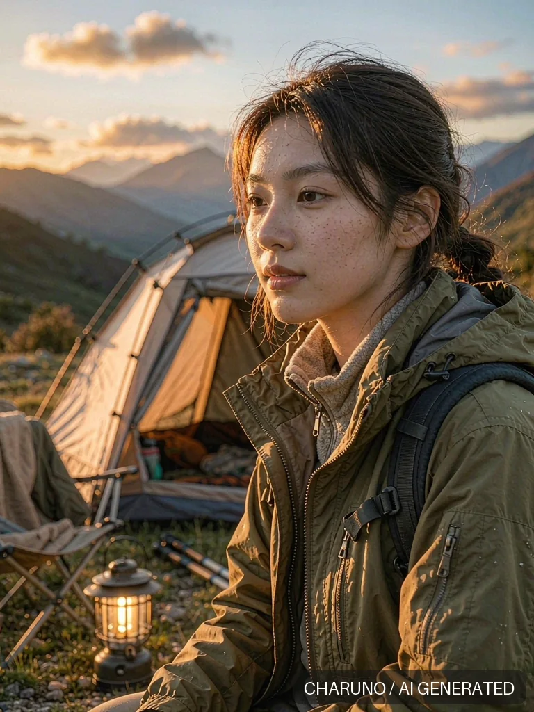 露营少女 · 图库，第 3 张生成图片