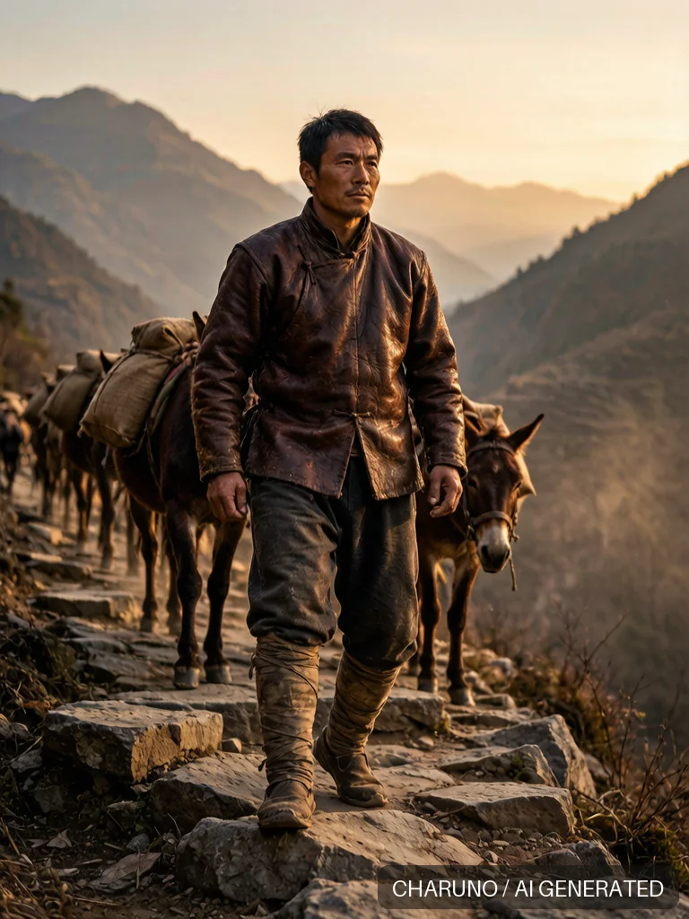 茶马古道马帮汉子 · 图库，第 8 张生成图片