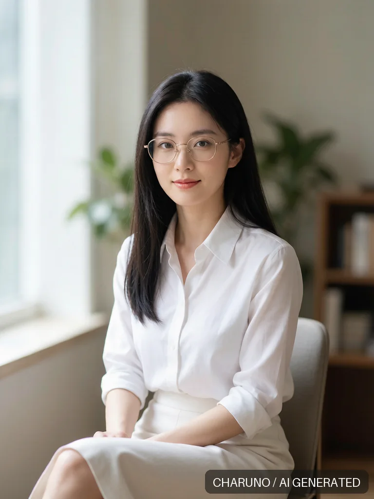 知性书卷女教师 · 图库，第 3 张生成图片