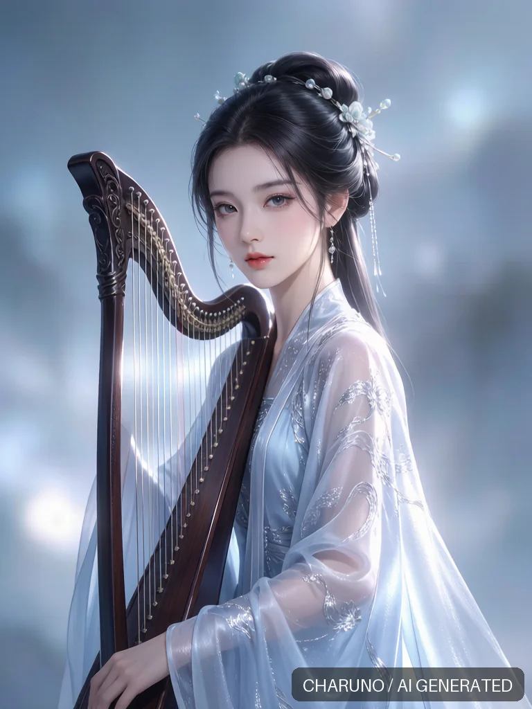 箜篌乐师 · 图库，第 7 张生成图片
