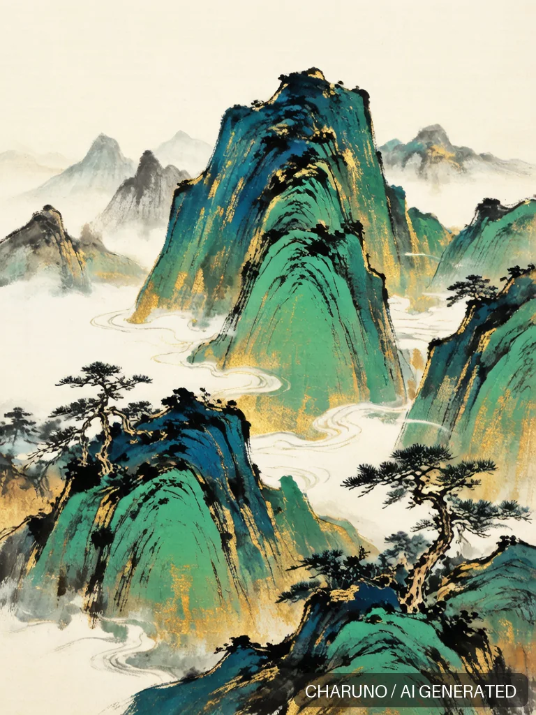 青绿山水 · 图库,第 7 张生成图片
