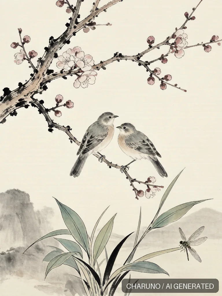 工笔花鸟 · 图库，第 3 张生成图片