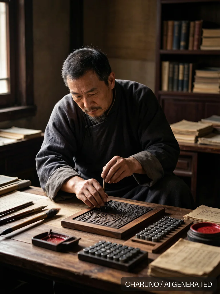 古代印刷匠 · 图库,第 3 张生成图片