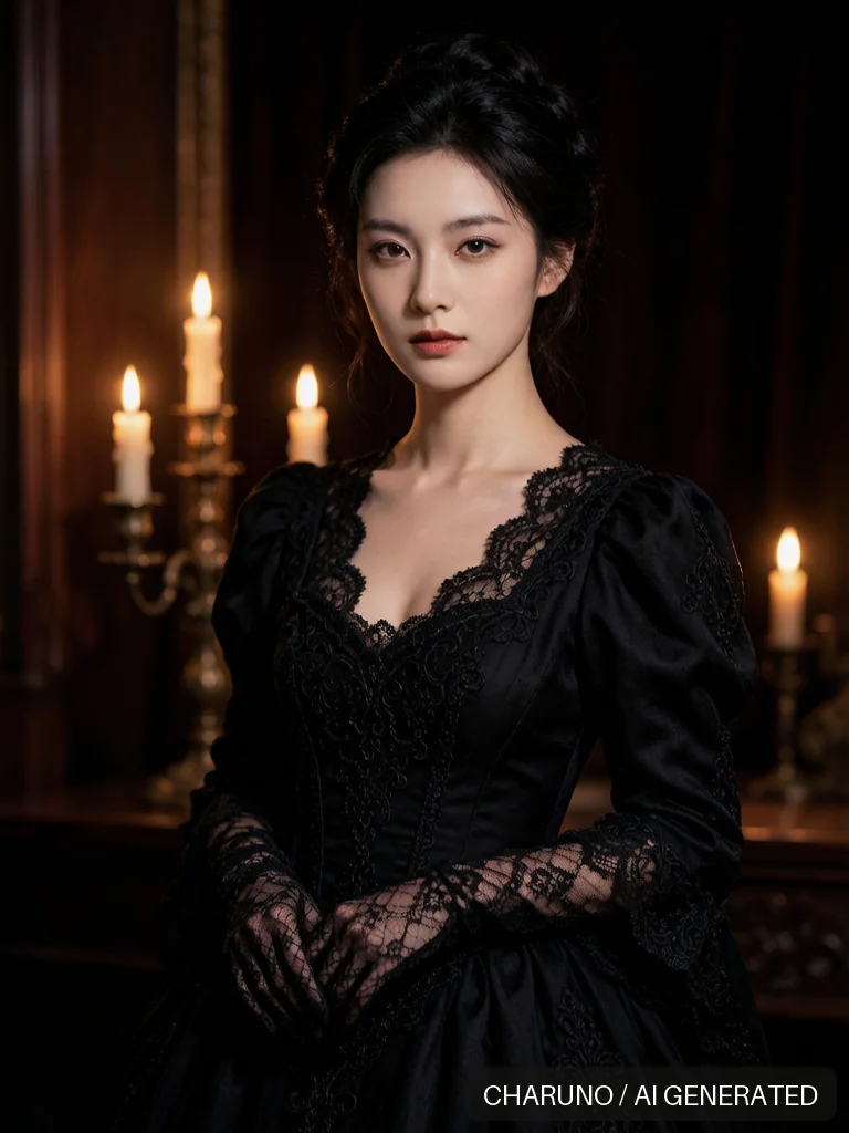 哥特暗黑时装 · 虚构成年女性，第 8 张生成图片