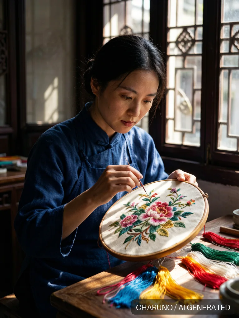 苏绣绣娘 · 图库，第 5 张生成图片