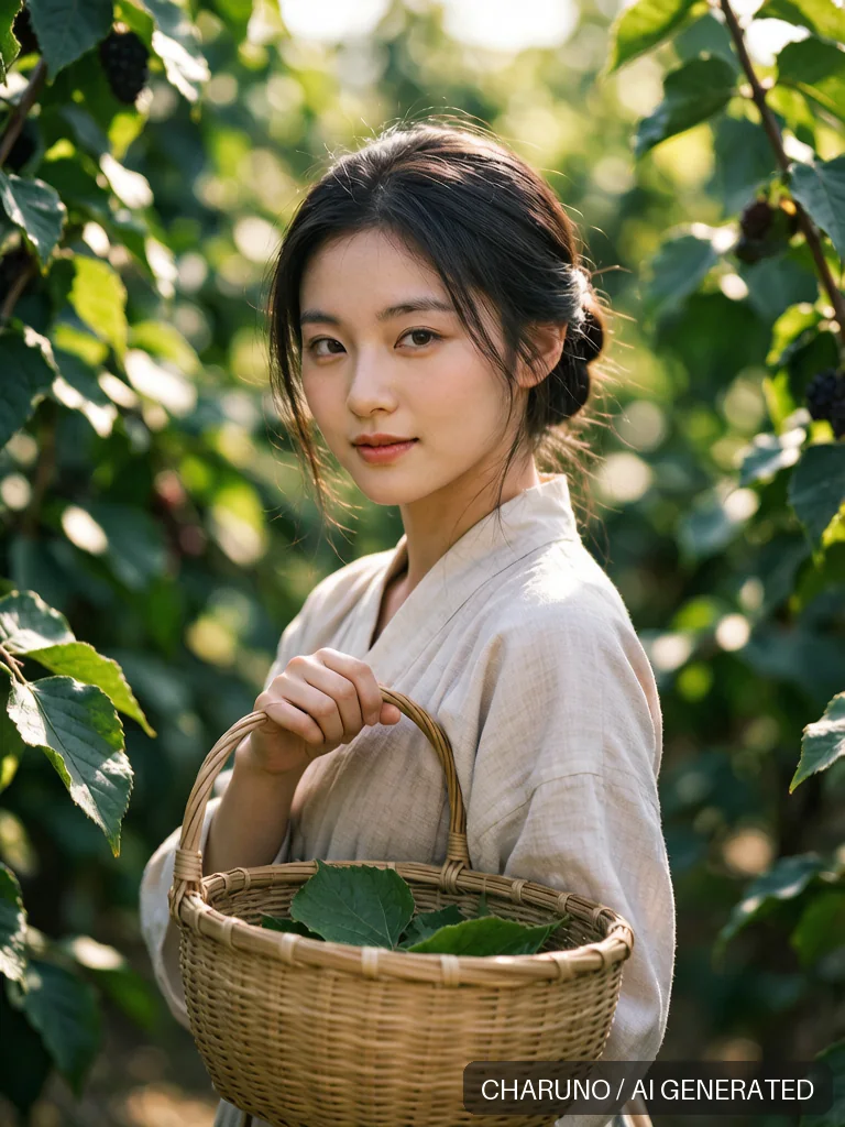 采桑女子 · 图库，第 7 张生成图片