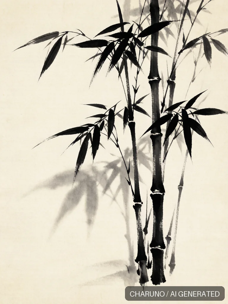 国画墨竹 · 图库，第 8 张生成图片