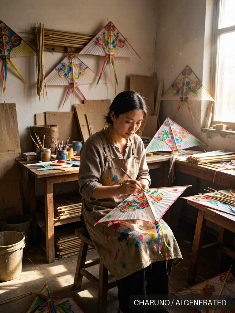潍坊风筝女艺人 · 图库，第 6 张生成图片