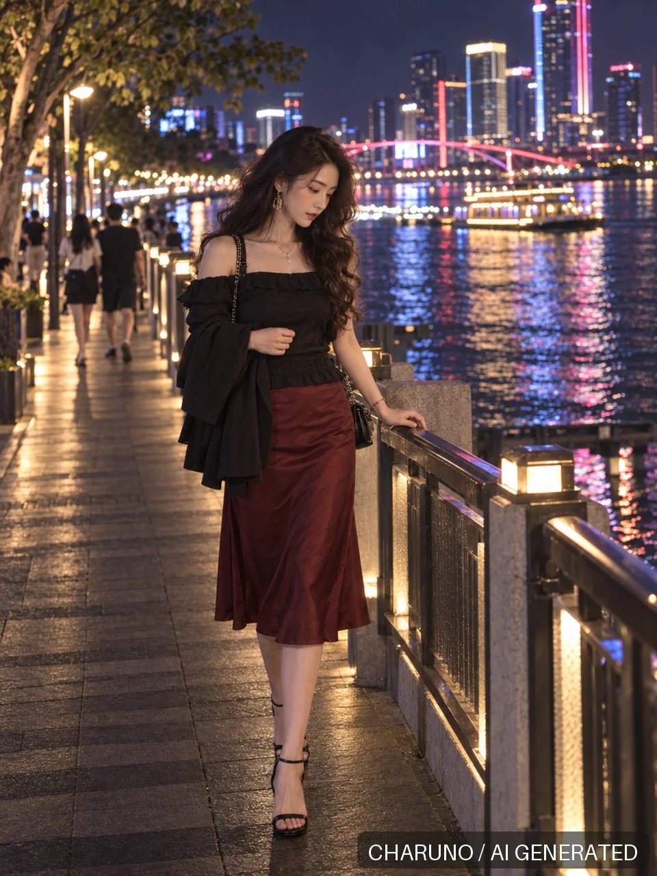多场景新写真·夏夜霓虹散步，第 8 张生成图片